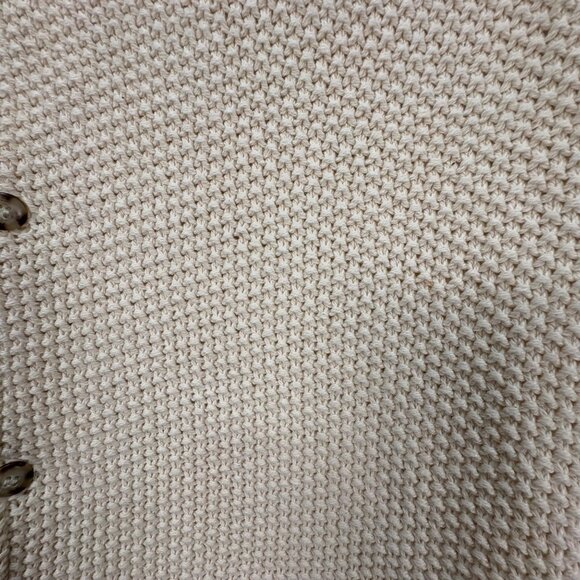 Eddie Bauer Vintage Mens Beige Chunky Knit Button-Up Cotton Vest L USA 80s/90s - Picture 7 of 8